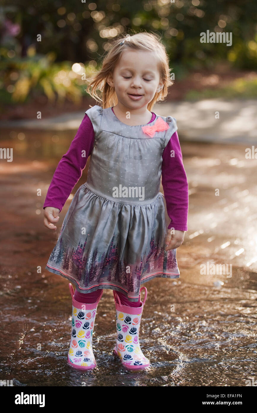 girl in rain boots