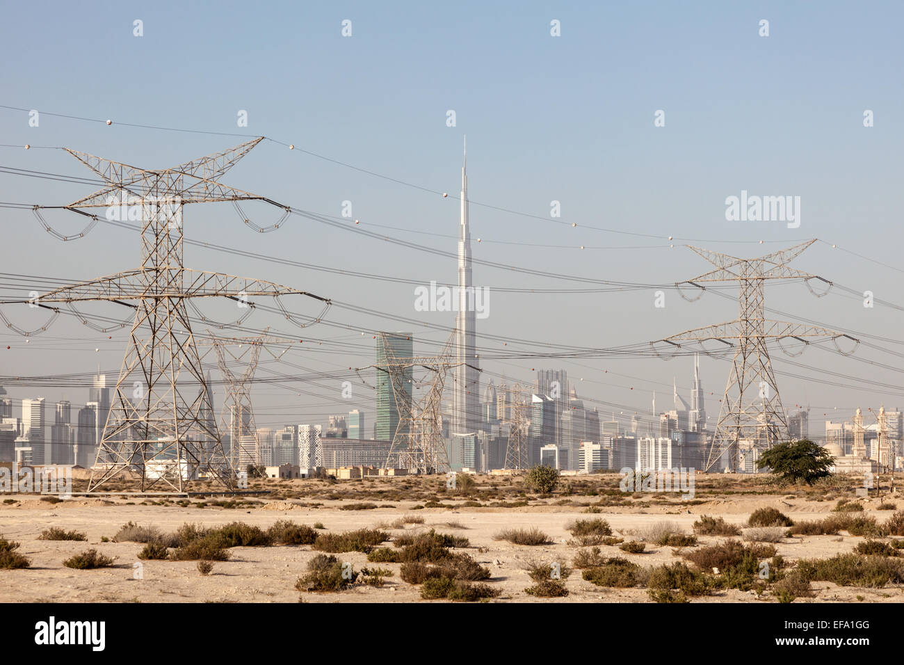 Dubai power lines hires stock photography and images Alamy