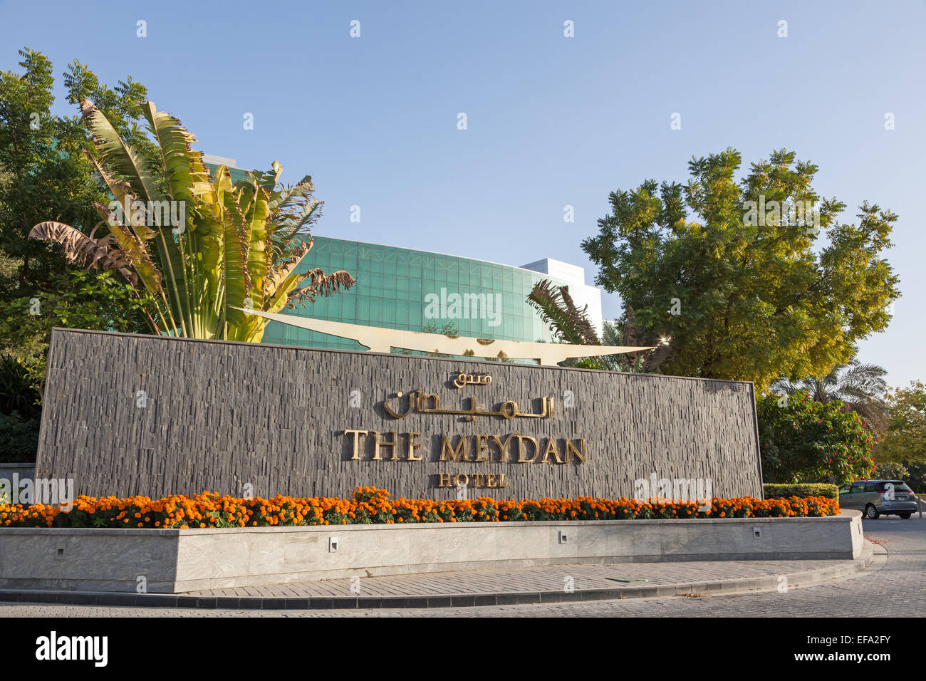 Meydan Hotel at the Horse Racecourse in Dubai, United Arab Emirates Stock Photo