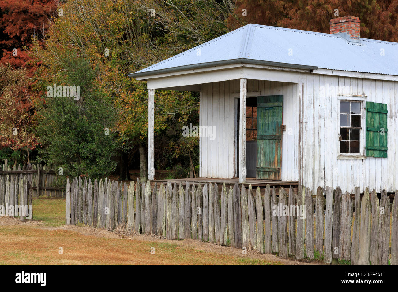 Shotgun House, Rural Life Museum, Baton Rouge, Louisiana, USA Stock