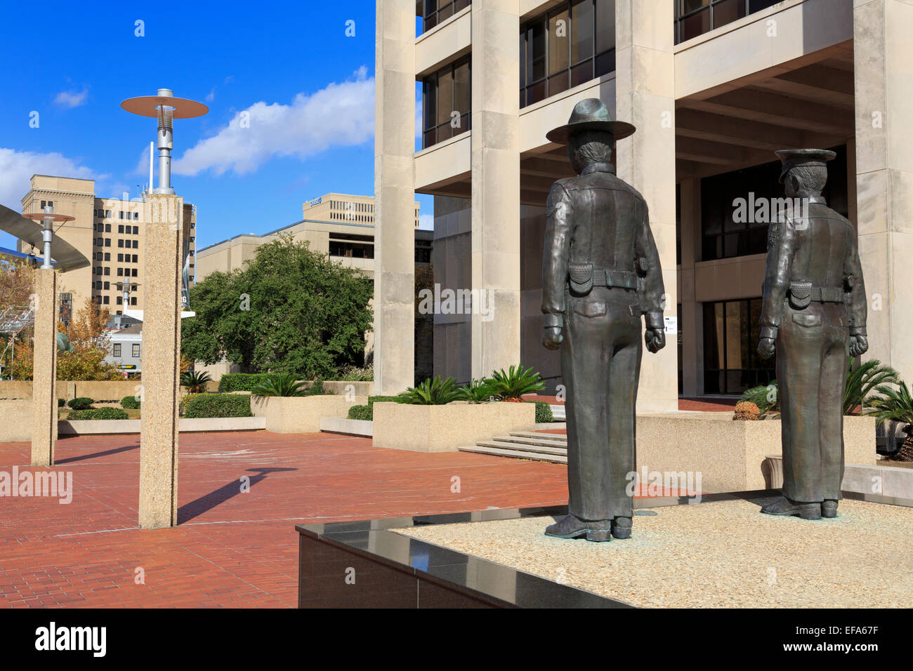 Law Enforcement Memorial & City Hall, Baton Rouge, Louisiana, USA Stock Photo