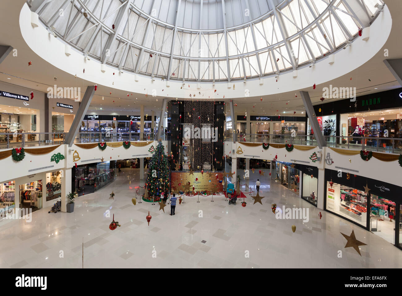 Interior of Dubai Outlet Mall.  The shopping mall is part of Dubai Outlet City in Dubai, UAE Stock Photo