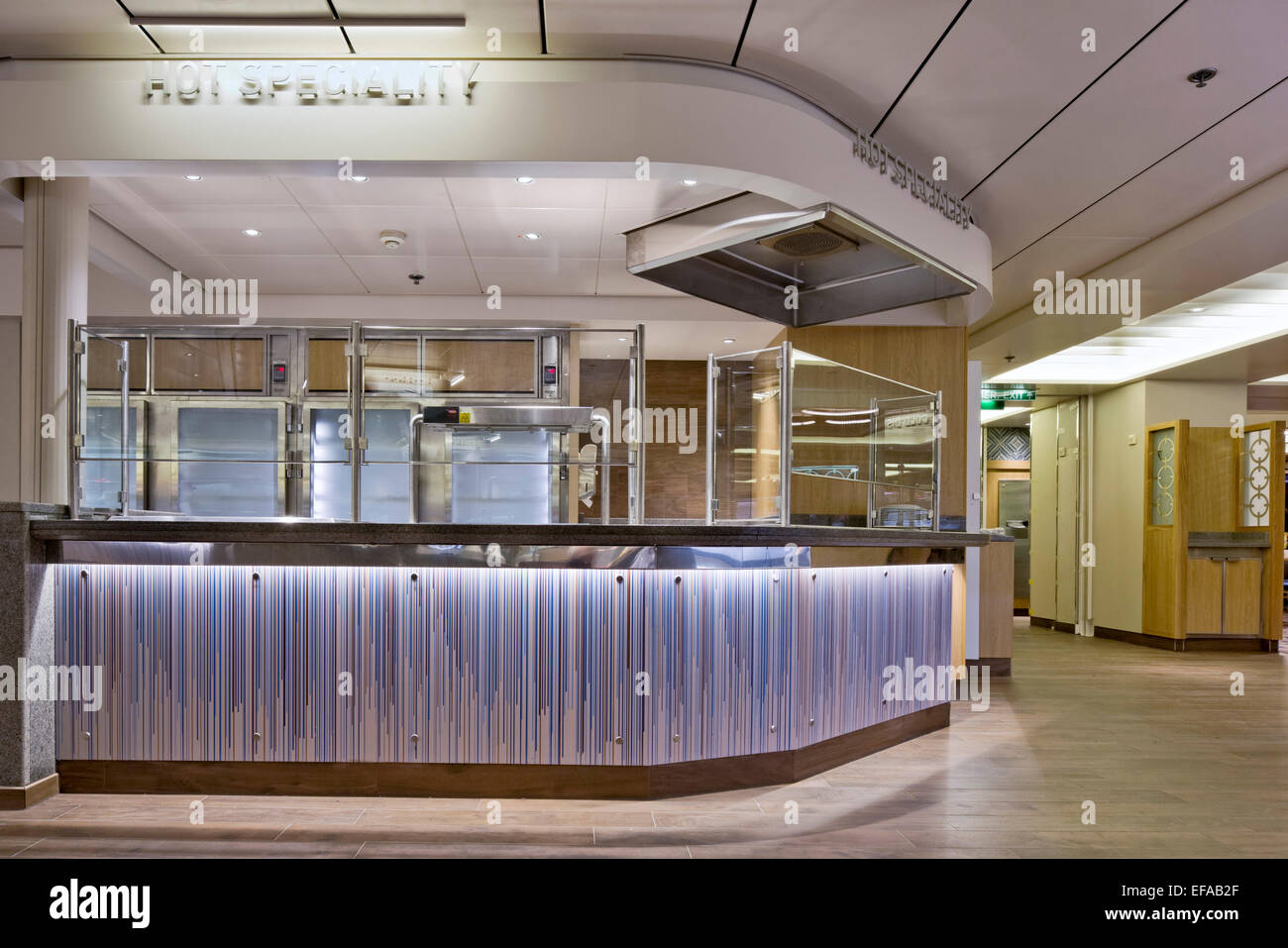 P&O Cruise Ship Interiors, Southampton, United Kingdom. Architect: SMC Design, 2014. Servery. Stock Photo