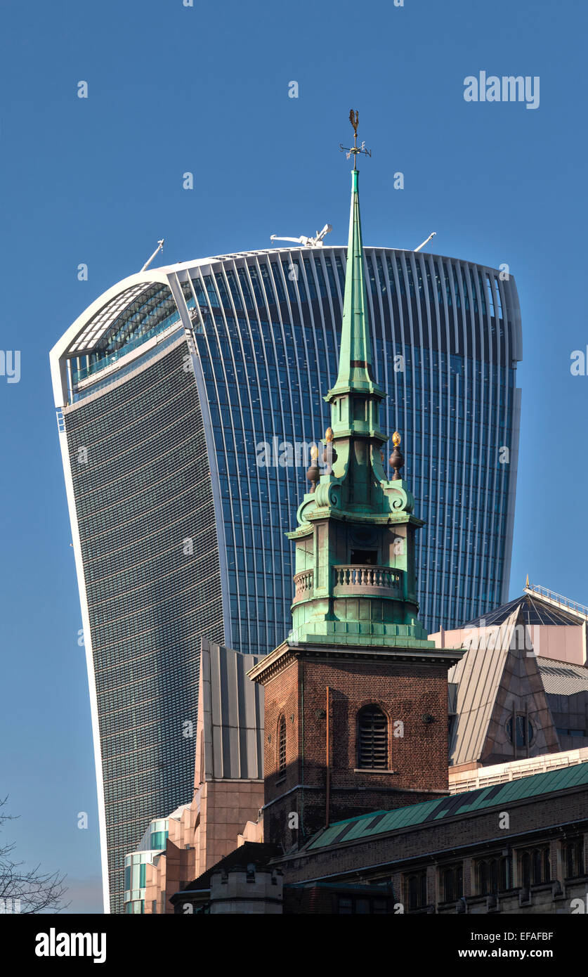 20 Fenchurch Street known as the 'Walkie Talkie' in the heart of the City of London, UK. Stock Photo