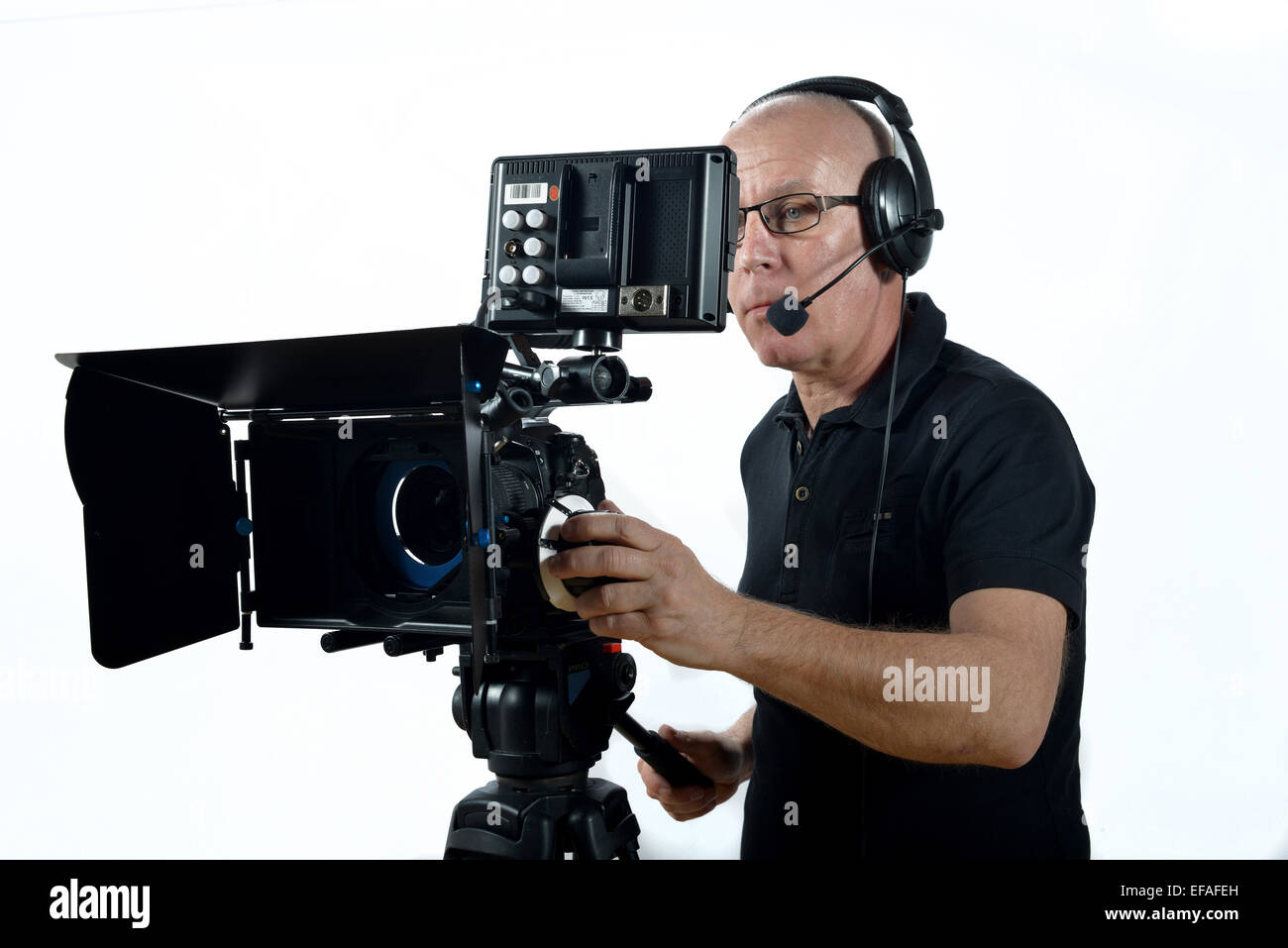 Cameraman standing professional camera hi-res stock photography and ...