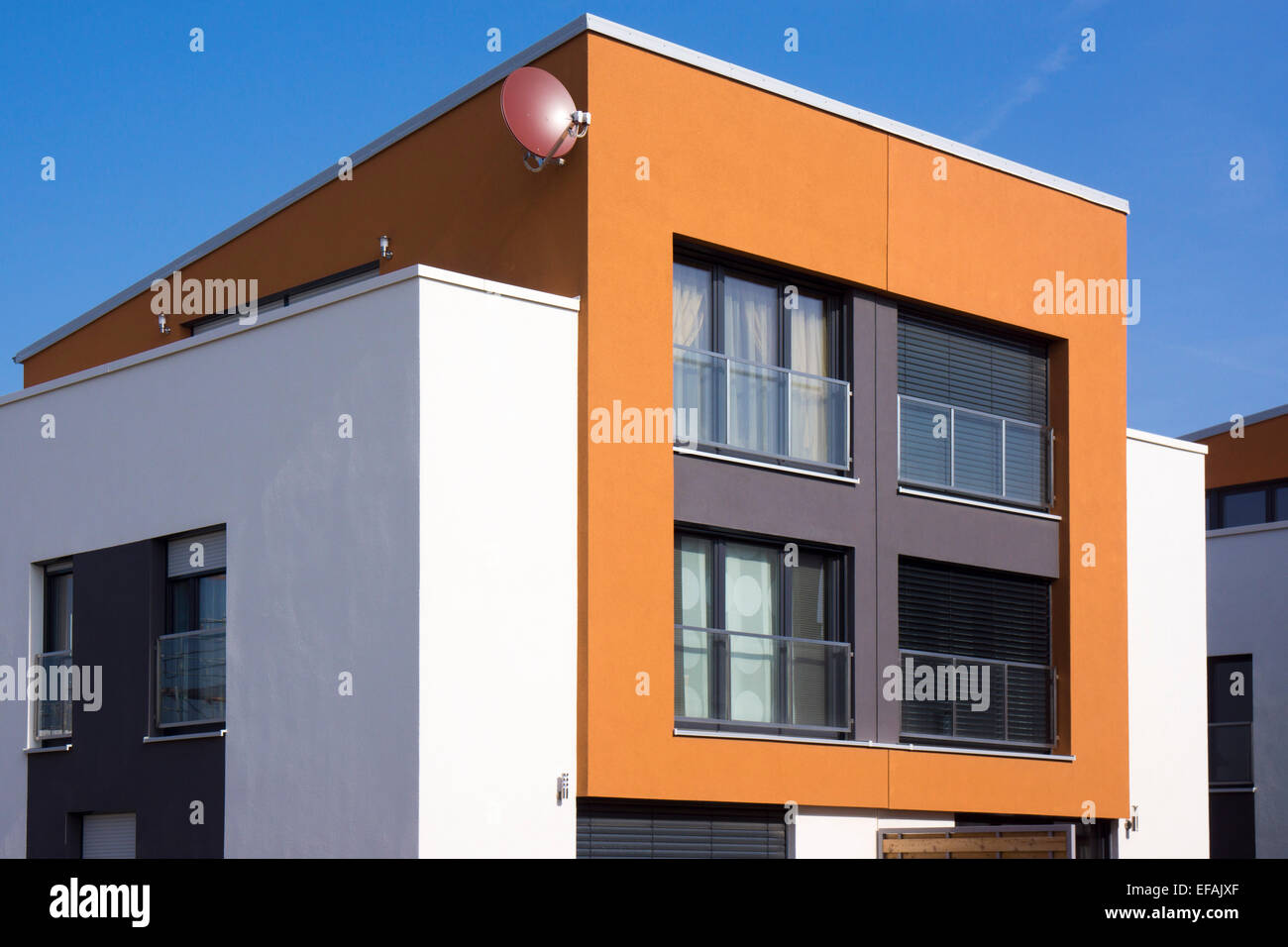 Modern architecture in the Bauhaus style, Riedenberg, Frankfurt, Germany, Europe - 2014 Stock Photo