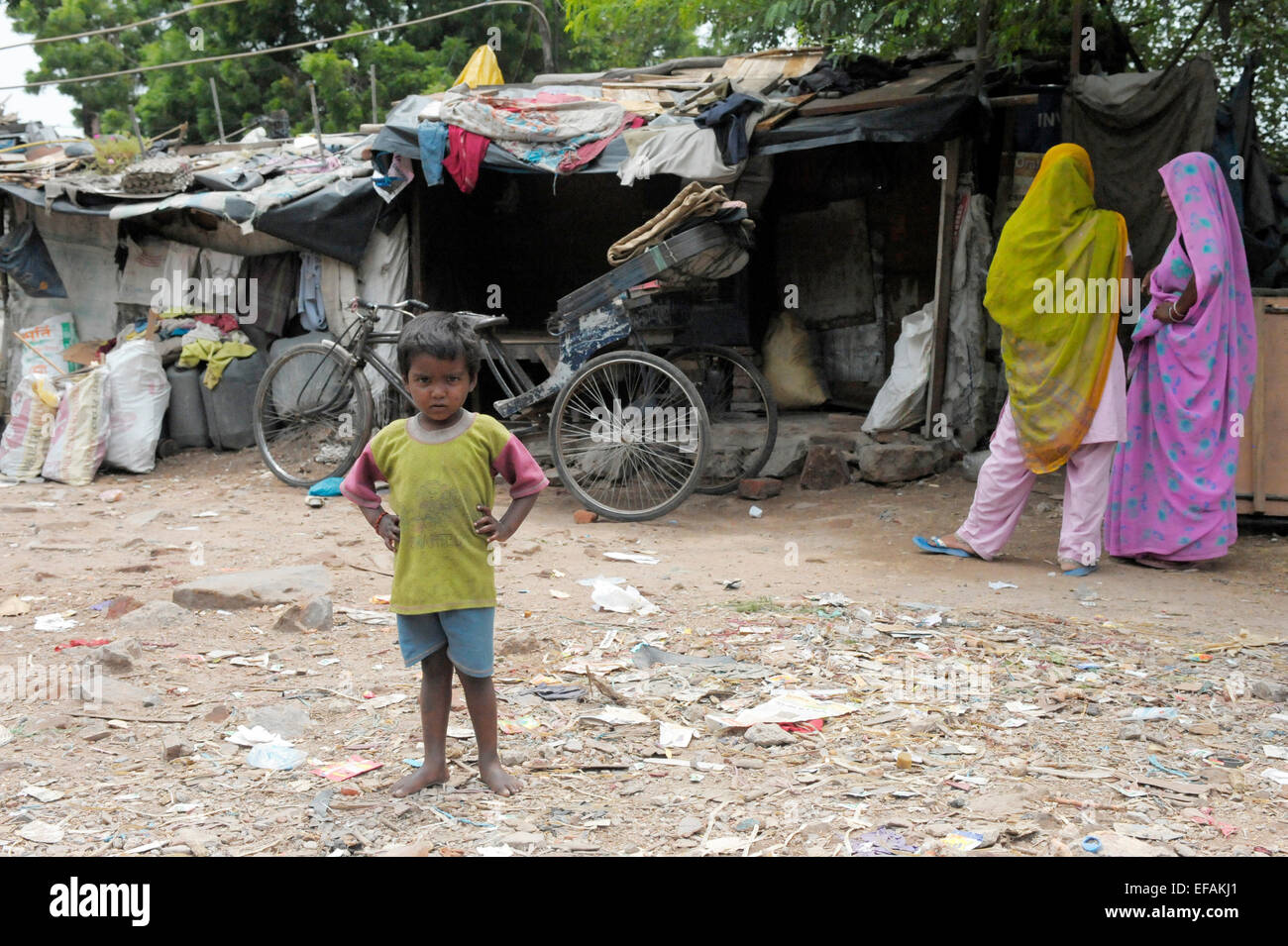 slum dweller delhi Stock Photo