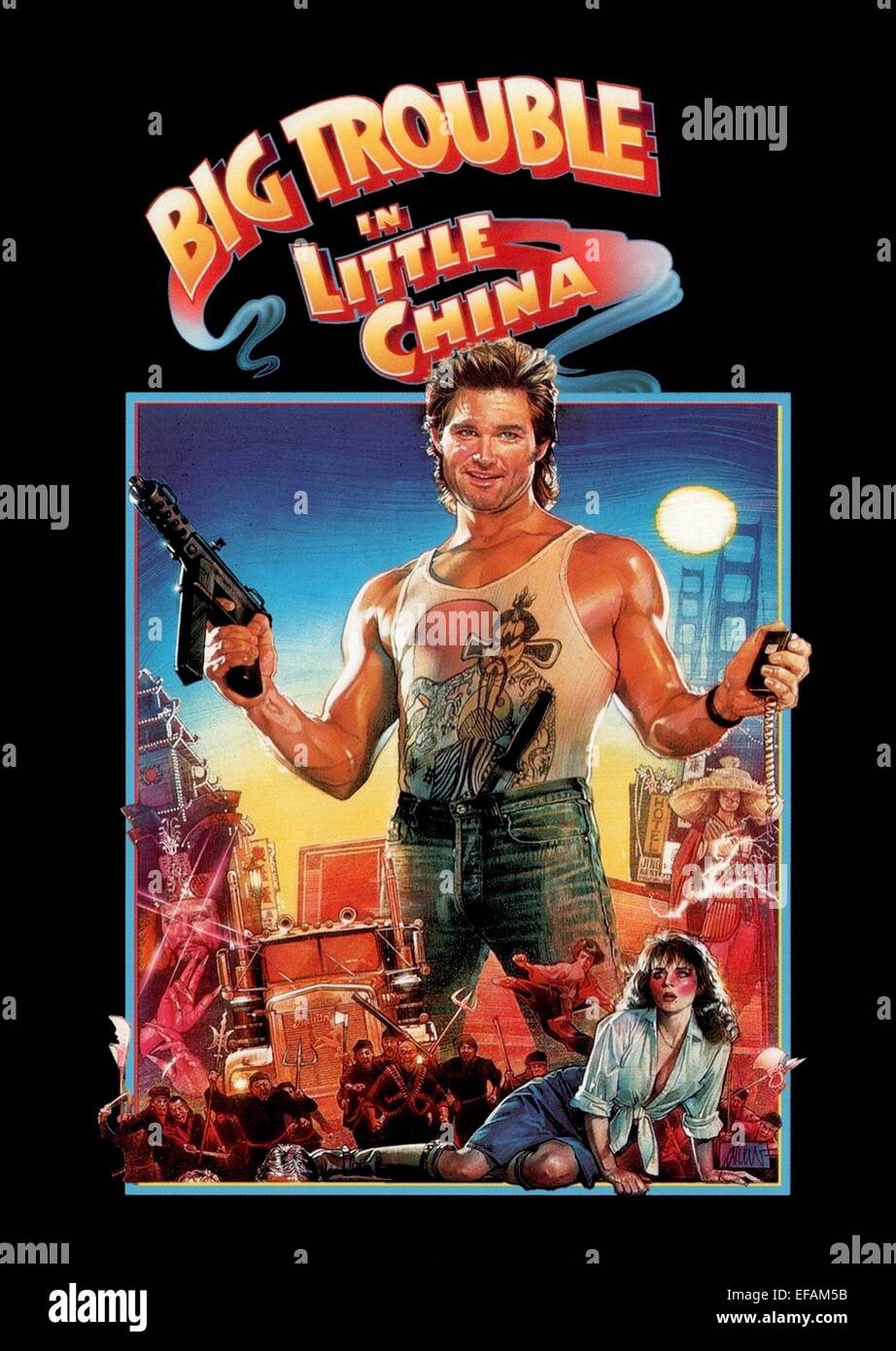 Kurt Russell Kim Cattrall Poster Big Trouble In Little China 1986 Stock Photo Alamy