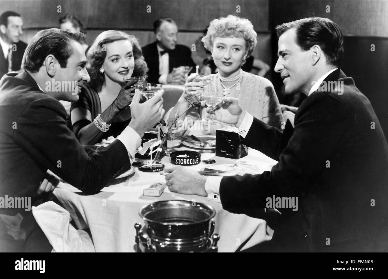 GARY MERRILL, BETTE DAVIS, CELESTE HOLM, HUGH MARLOWE, ALL ABOUT EVE, 1950 Stock Photo