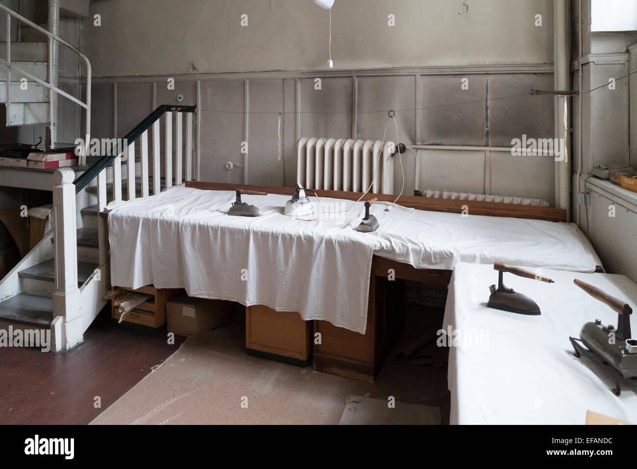 laundry factory museum in Bielefeld historic ironing room , photo