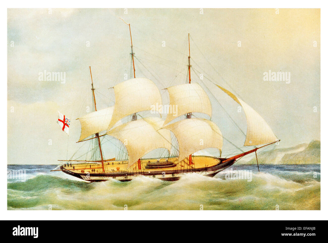H.M. Sloop Dido 18 gun. A Symondite Corvette 1836. Served Syria 1840 and China 1842 became coal hulk in Medway sold 1903 Stock Photo