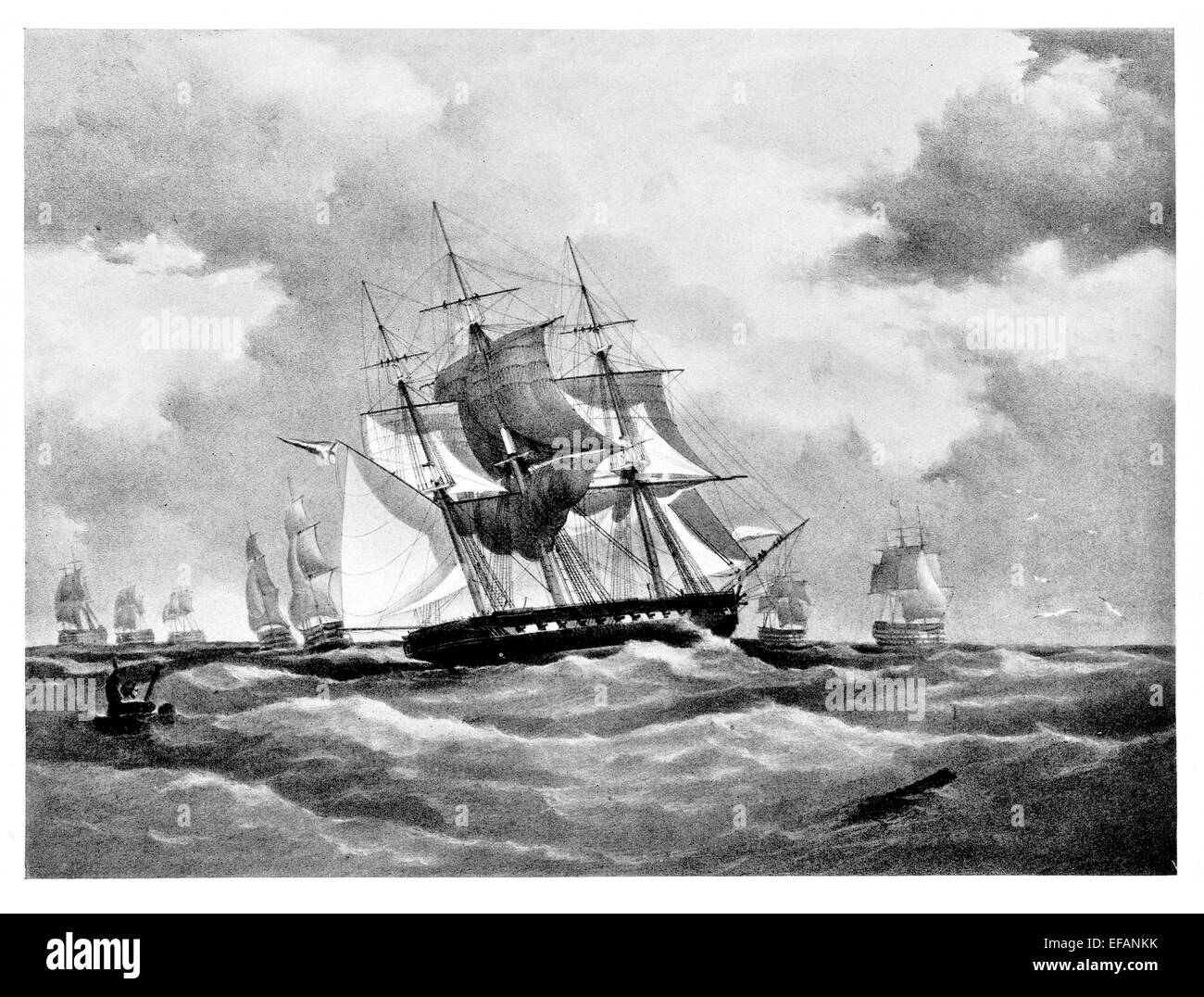 H.M.S. Constance 50 gun 1846. Given engines 1862 Served North American and West Indies Station. Sold 1875 to Messrs Castles Stock Photo