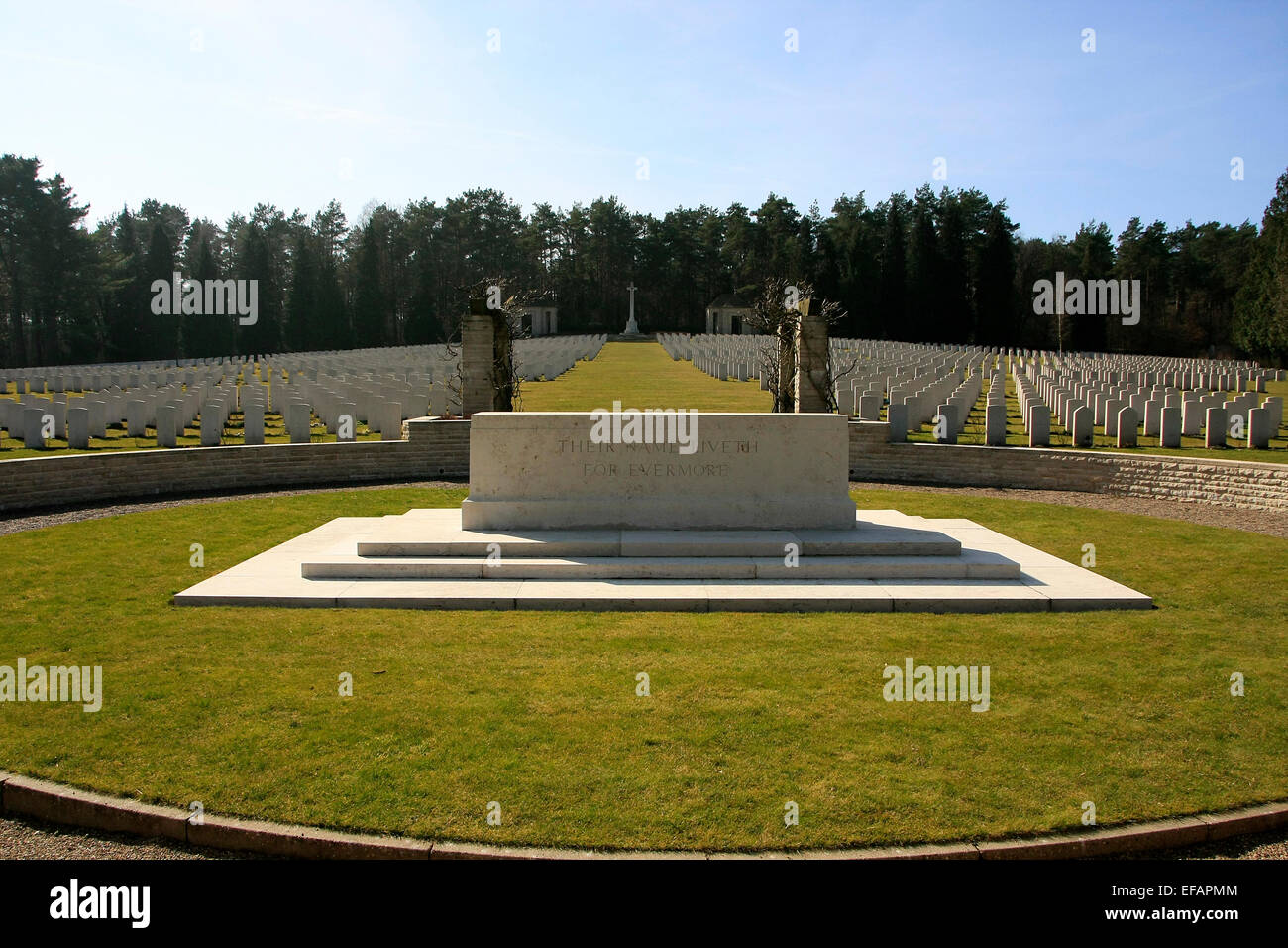 The Becklingen War Cemetery is a military cemetery, which was built under the direction of the Commonwealth War Graves Commission and is supervised. This cemetery is located near the village of Wietzendorf in the district Bockel north of Becklingen directl Stock Photo