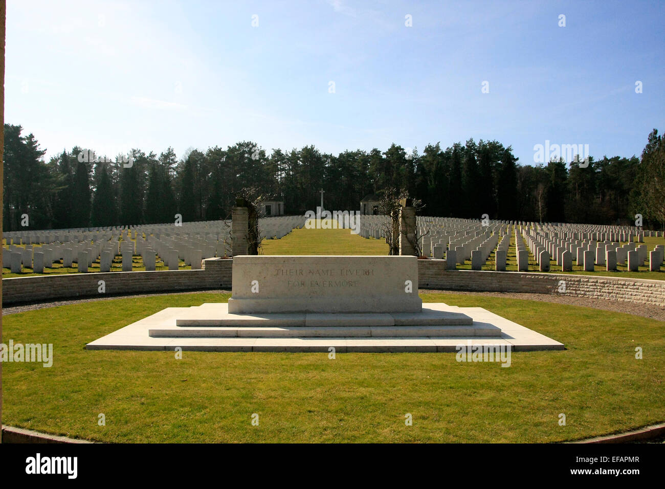 The Becklingen War Cemetery is a military cemetery, which was built under the direction of the Commonwealth War Graves Commission and is supervised. This cemetery is located near the village of Wietzendorf in the district Bockel north of Becklingen directl Stock Photo