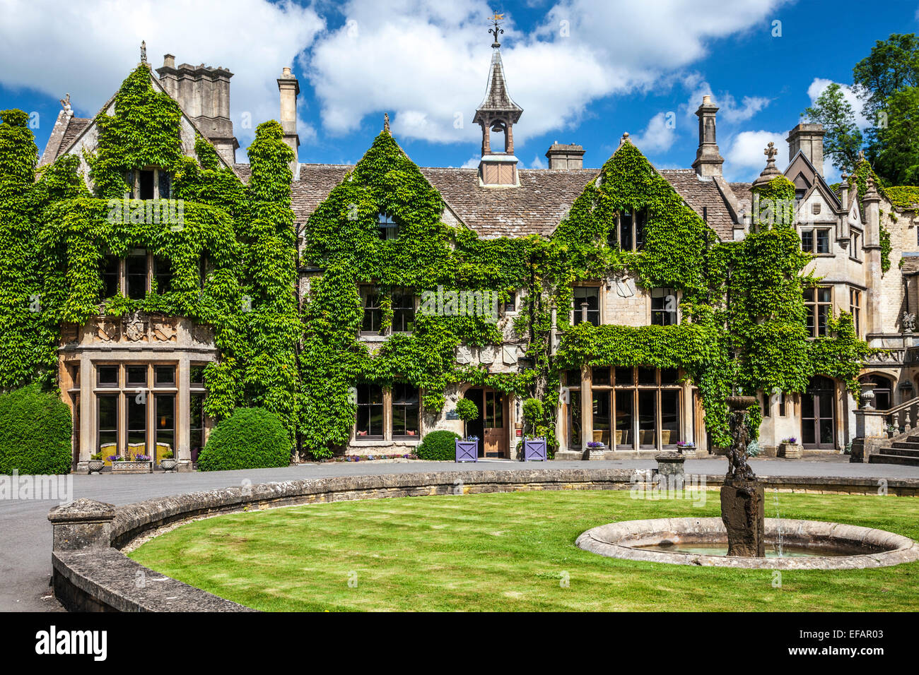 The Manor House Hotel in the Cotswold village of Castle Combe in Wiltshire. Stock Photo