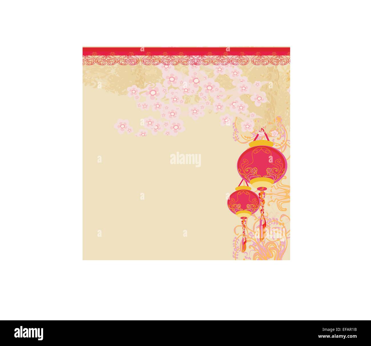 Chinese New Year with lanterns card Stock Vector Image & Art - Alamy