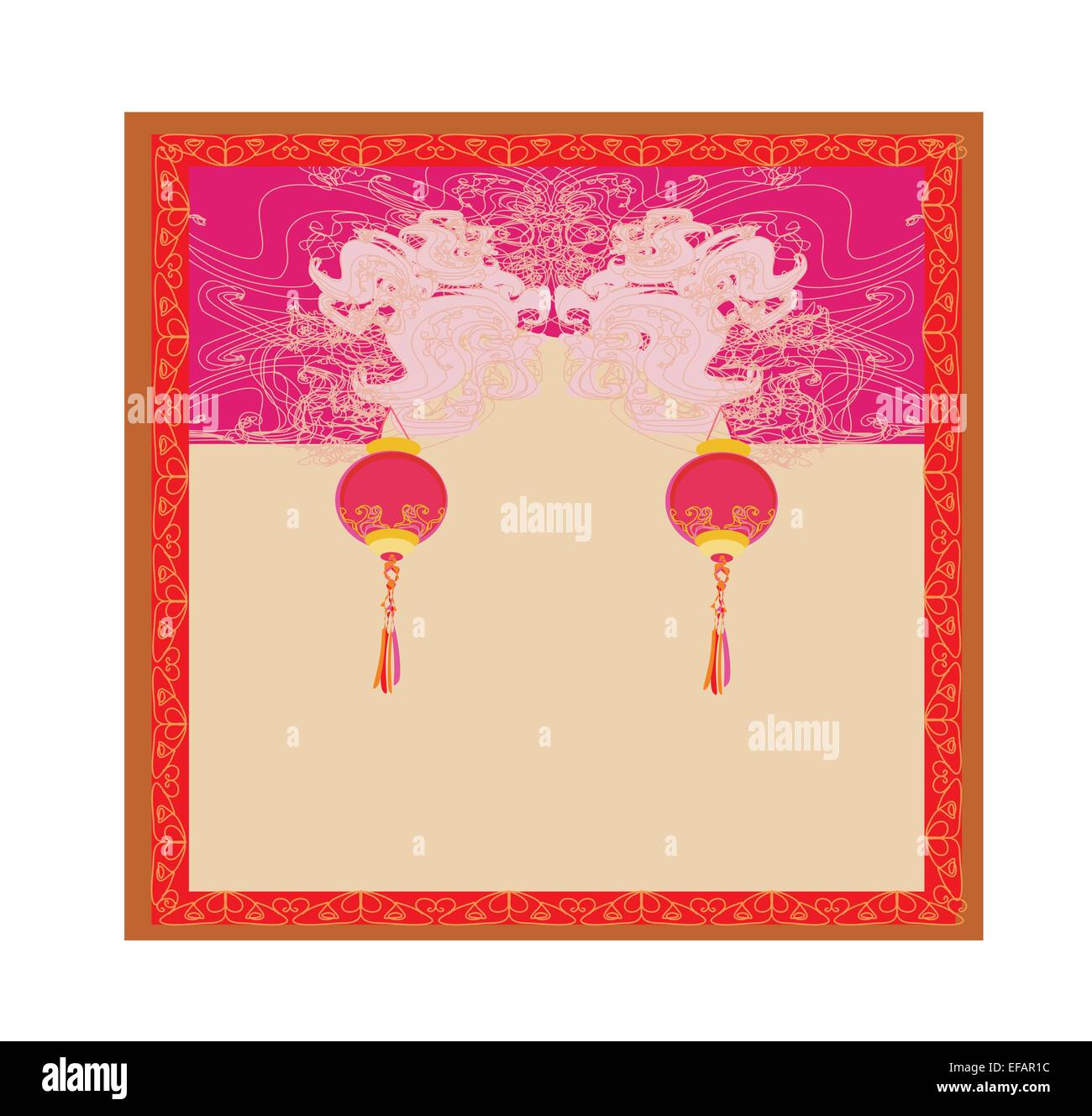 Chinese New Year with lanterns card Stock Vector Image & Art - Alamy