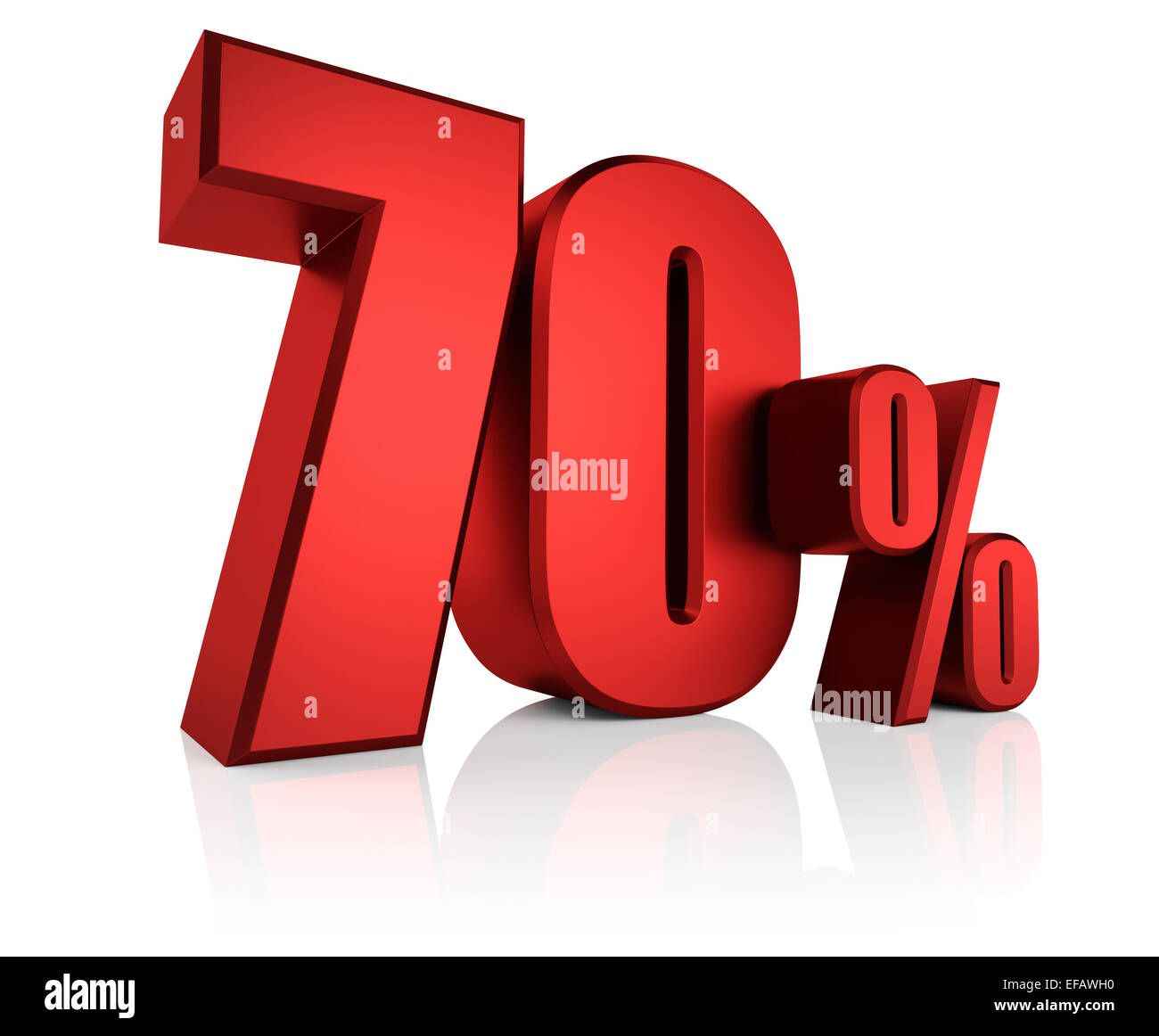 Discount 70 percent off. 3D illustration on white background