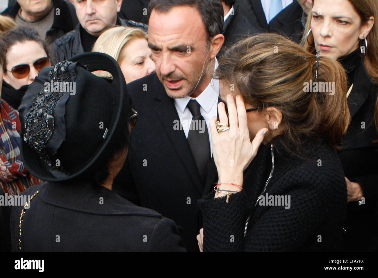 Athens, Greece. 30th Jan, 2015. NIKOS ALIAGAS speaks with Demis Roussos ...