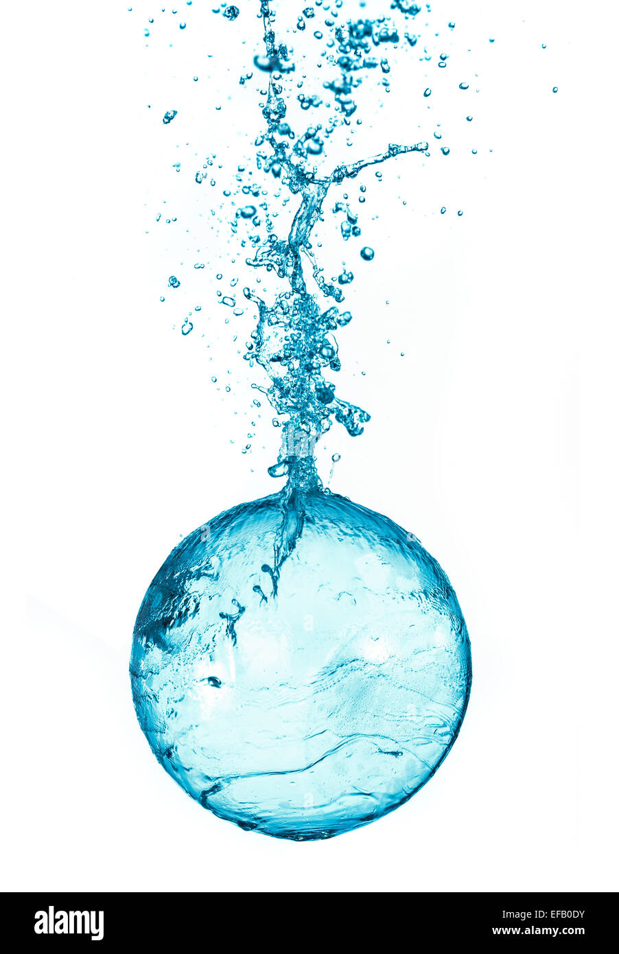 Abstract water ball splash isolated on white background. Stock Photo