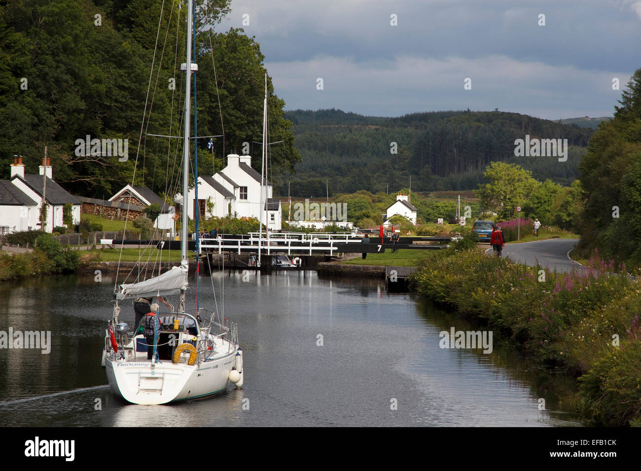 The Crinan Canal at Cairnbaan the canal runs between Crinan on the