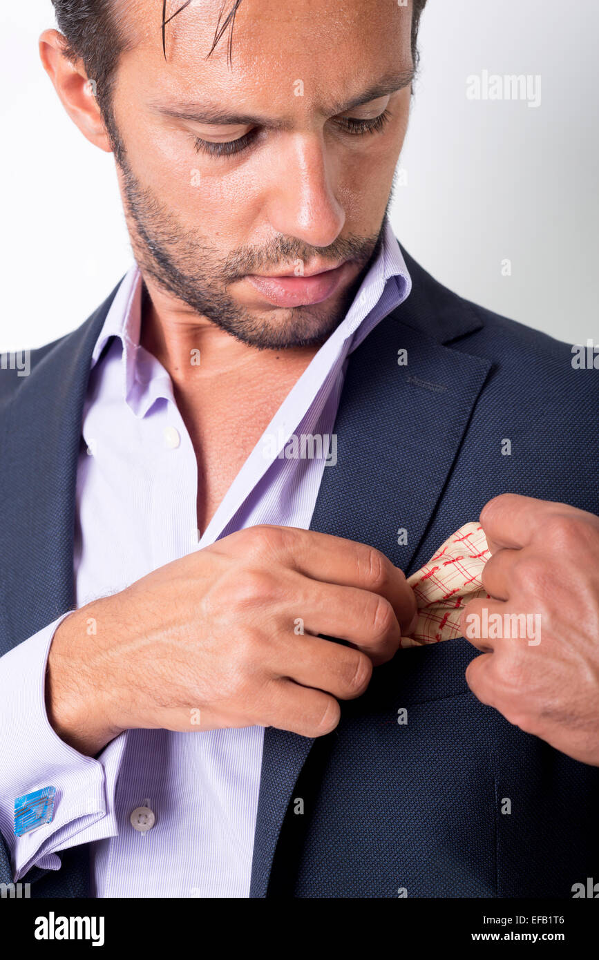 Man's style. dressing suit, shirt and cuffs Stock Photo Alamy