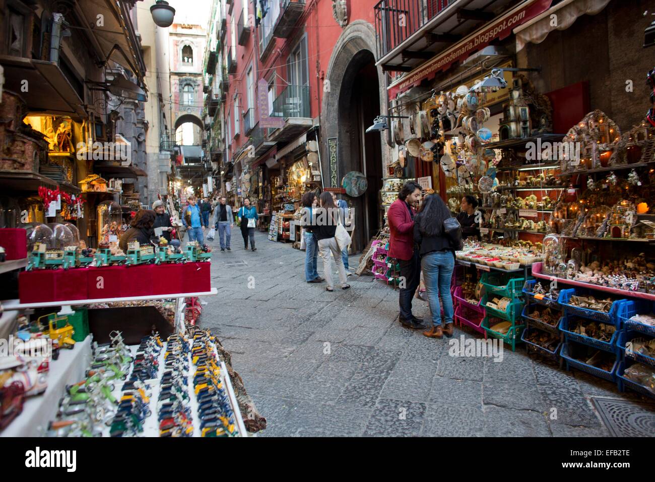 Souvenir shops in presepi street in naples Stock Photo Alamy