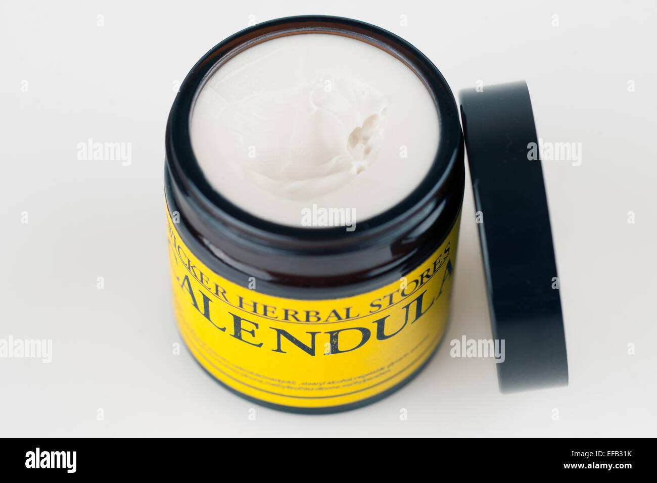 Jar of Calendula ointment Stock Photo
