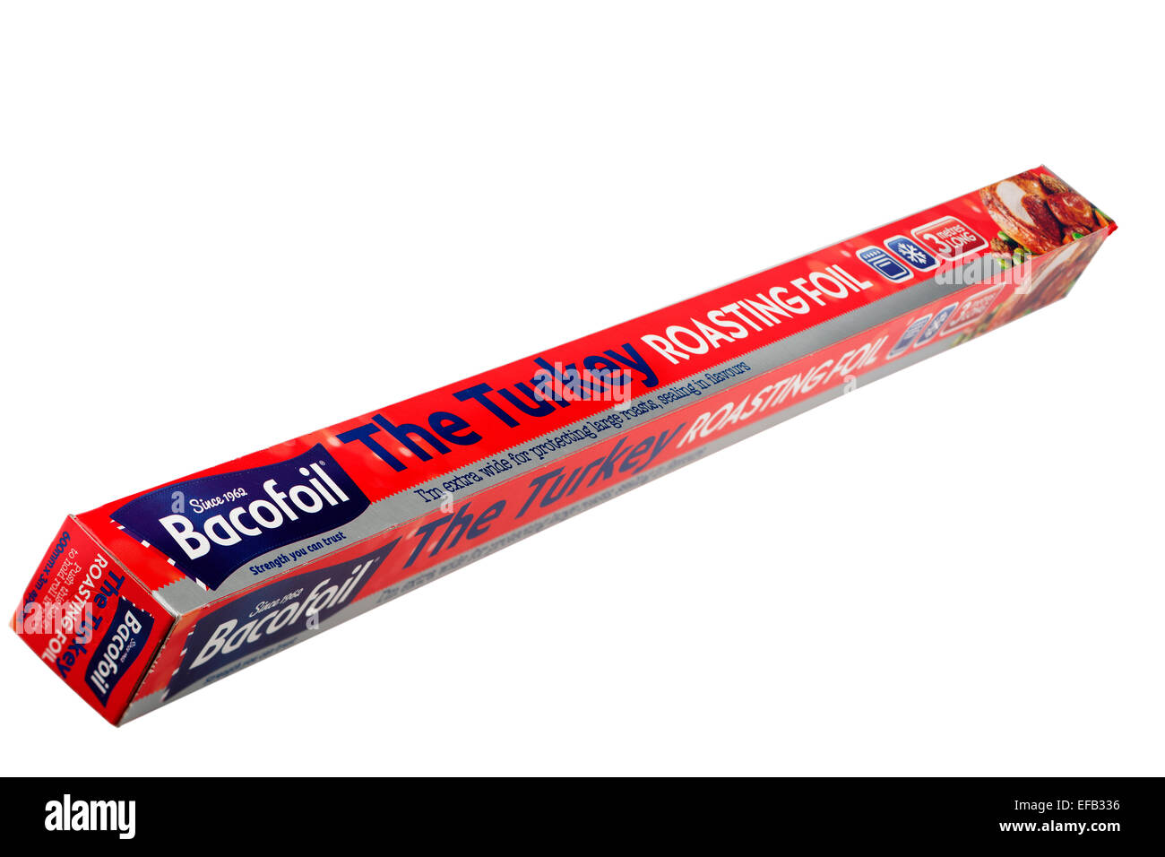 Box of Bacofoil The Turkey extra wide and three metres long roasting foil Stock Photo