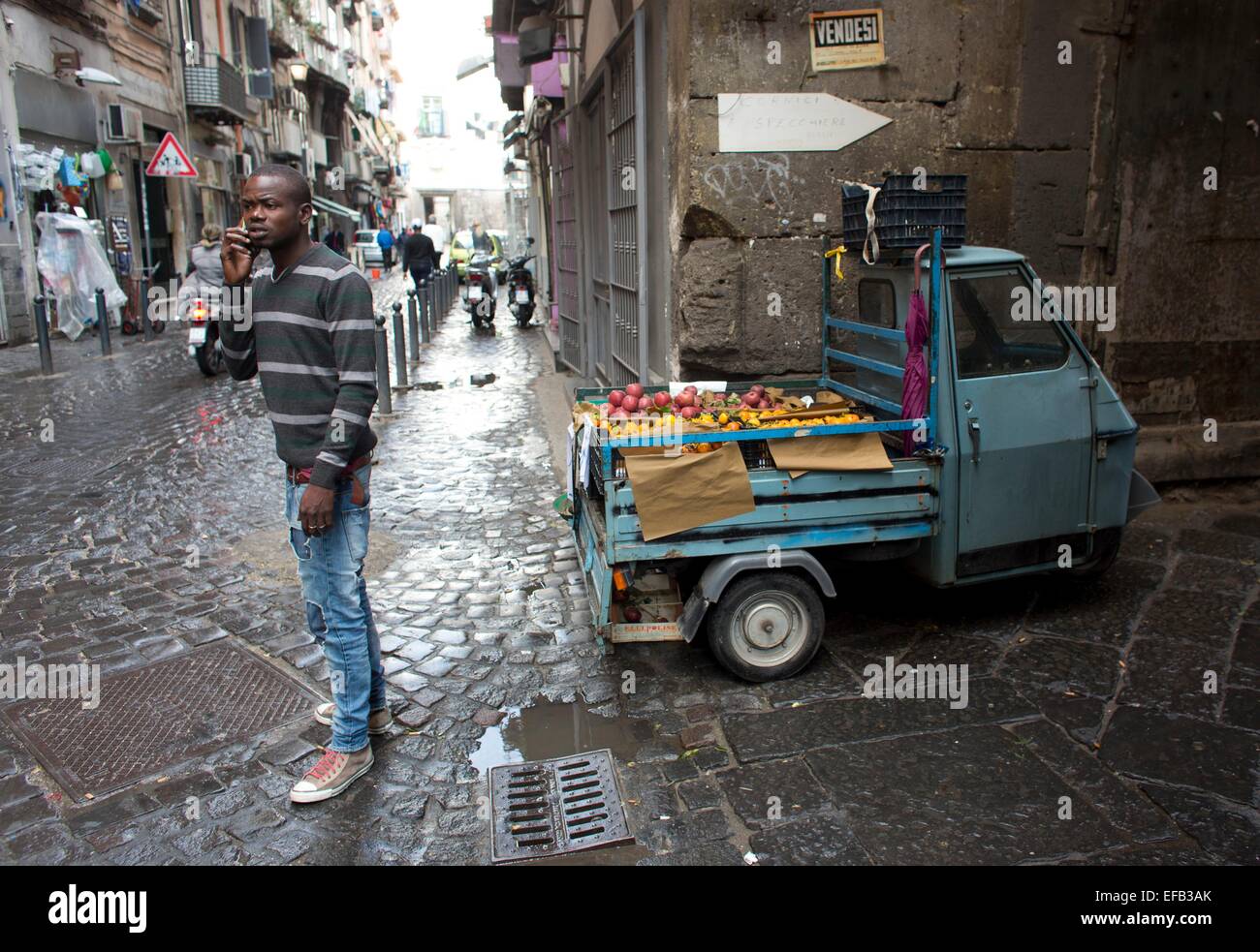 Street Vendor In Naples Stock Photo