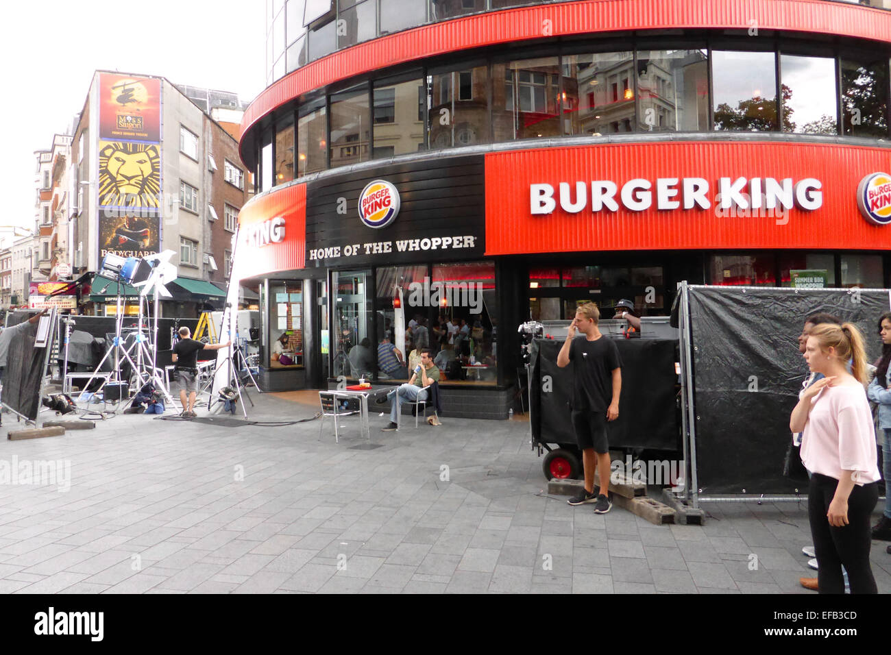Bradley Cooper filming at Burger King Leicester Sq on the set of Adam
