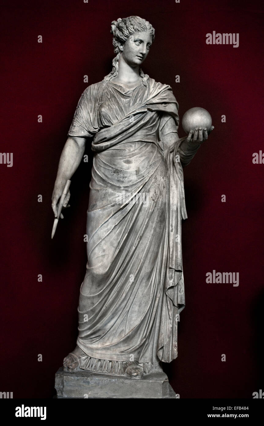 Urania Muse of astronomy Marble head and torso Roman copies after