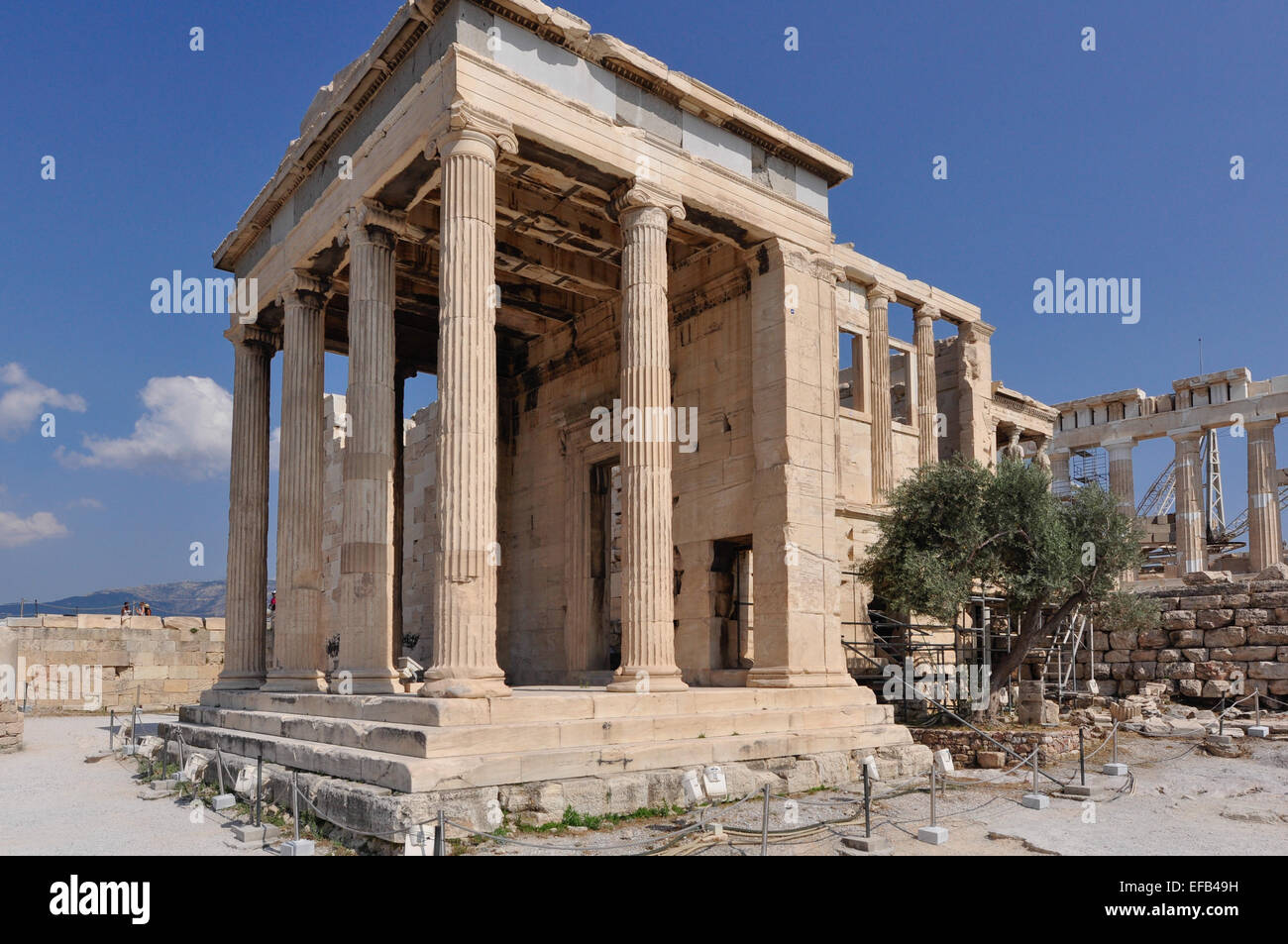 The Erechtheion temple in Acropolis, Athens, Greece. Stock Photo