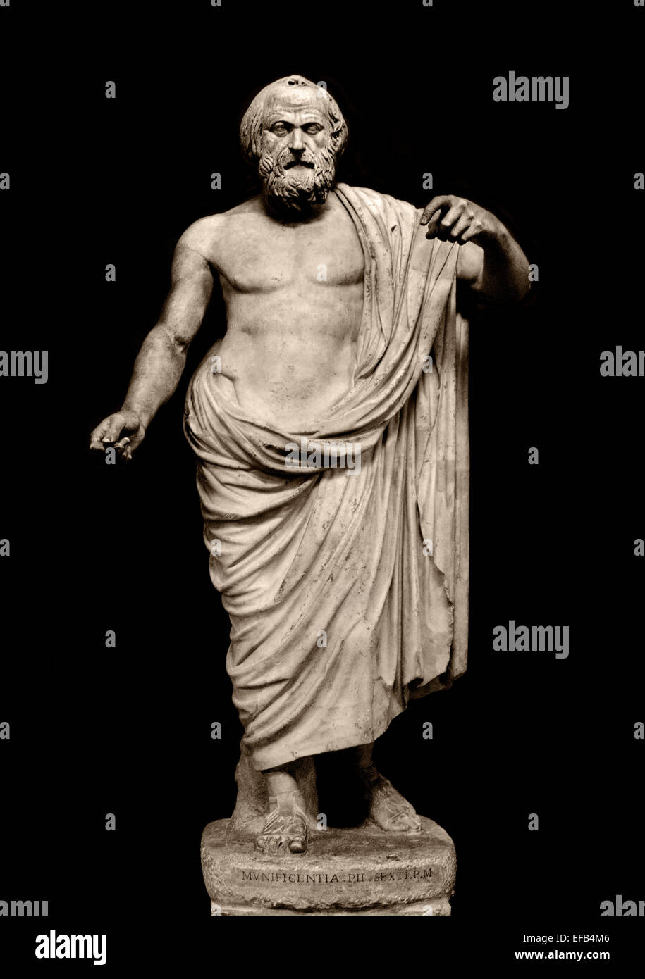 Statue of man so called Lycurgus or Lysias about 160/170 AD ( Vatican Museum Rome Italy ) Stock Photo