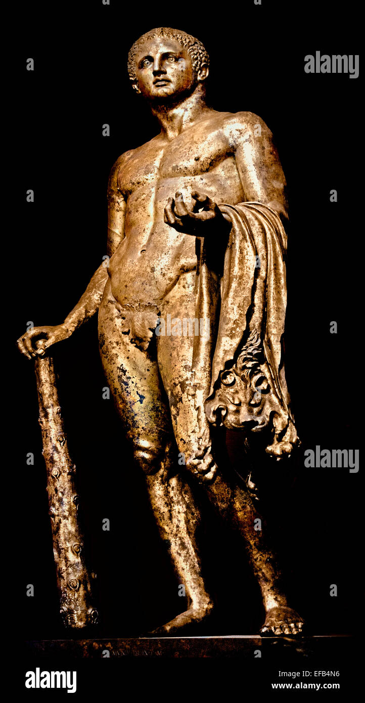 Heracles With Club Lion Skin And Golden Apples The Statue Was Found Stock Photo Alamy