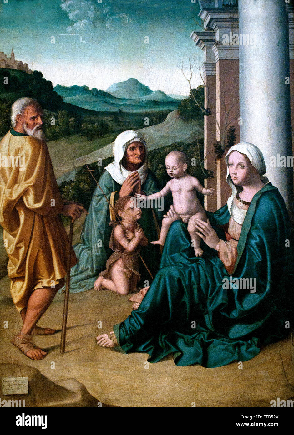 Holy family with St Elizabeth and the Young John the Baptist, 1515   Palmezzano, Marco (1458-1539) Pinacoteca Vatican Museum Rome Italy Stock Photo
