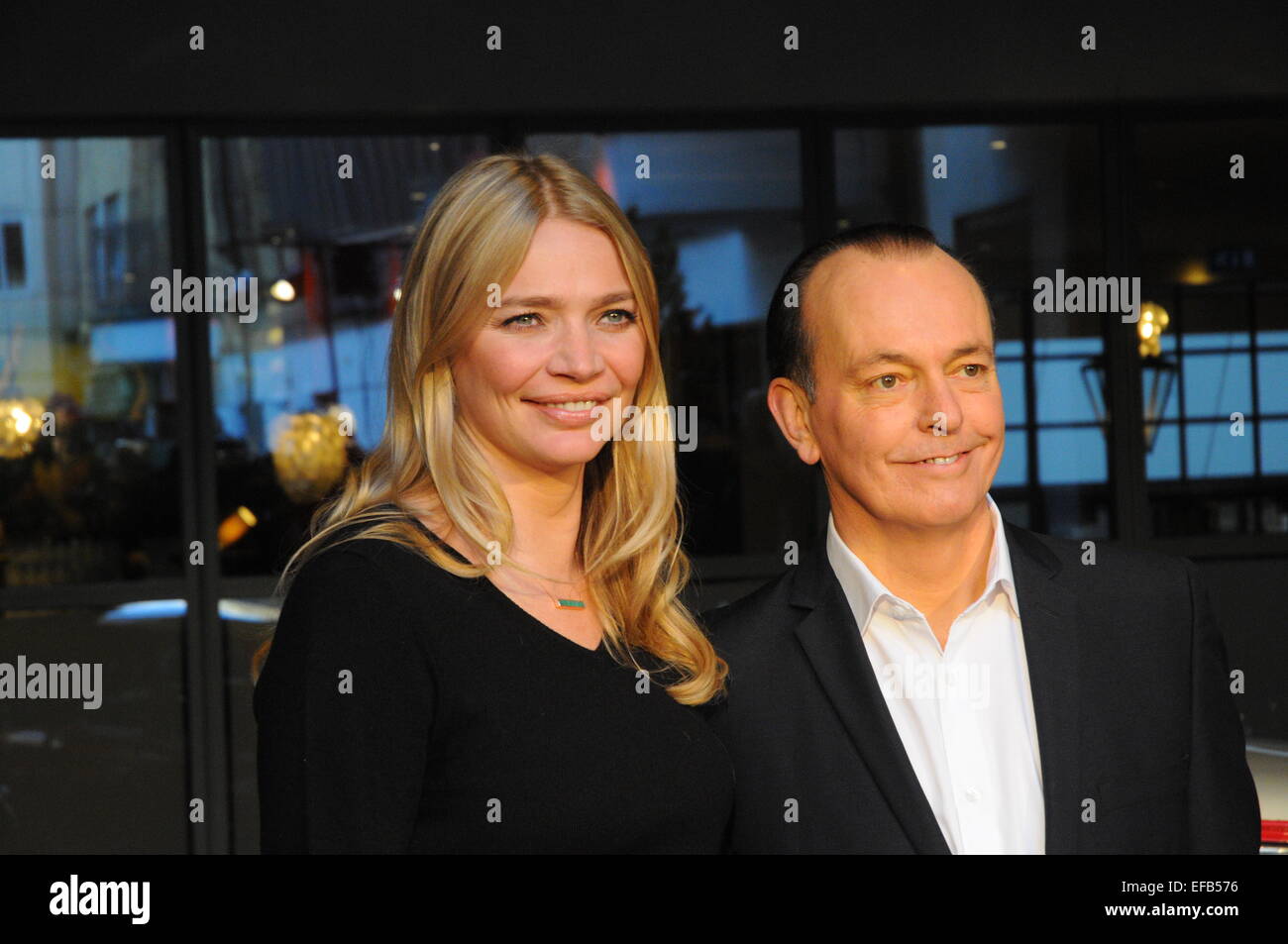 London, UK. 30th Jan, 2015. Presenters Jodie Kidd & Quentin Wilson launch the Channel 5 Classic Car Show with ith cars from the show including a Jaguar E-type and Aston Martin DB5 at the Soho Hotel. Credit:  JOHNNY ARMSTEAD/Alamy Live News Stock Photo