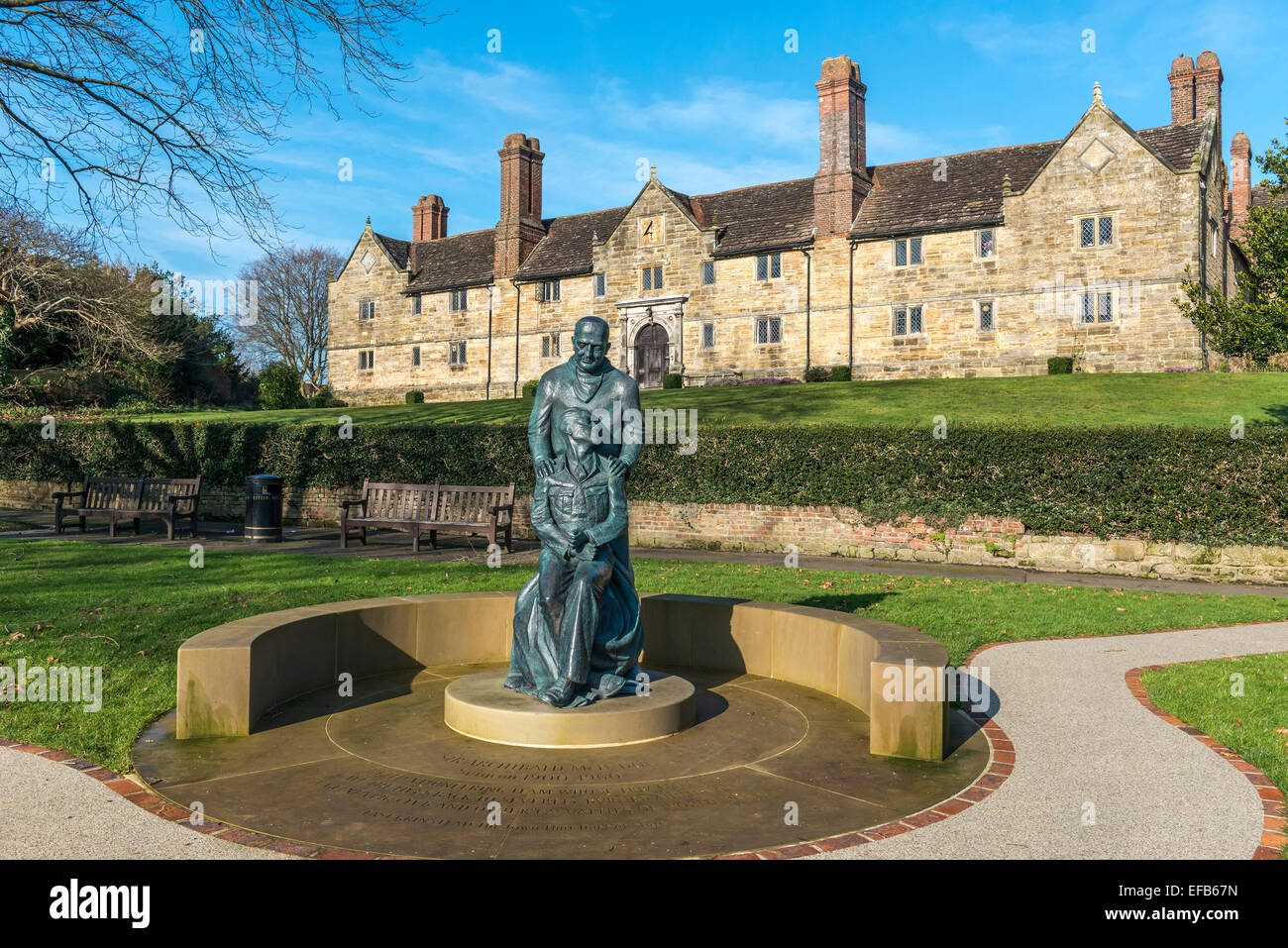 Sir Archibald McIndoe statue in East Grinstead. West Sussex. England. UK Stock Photo