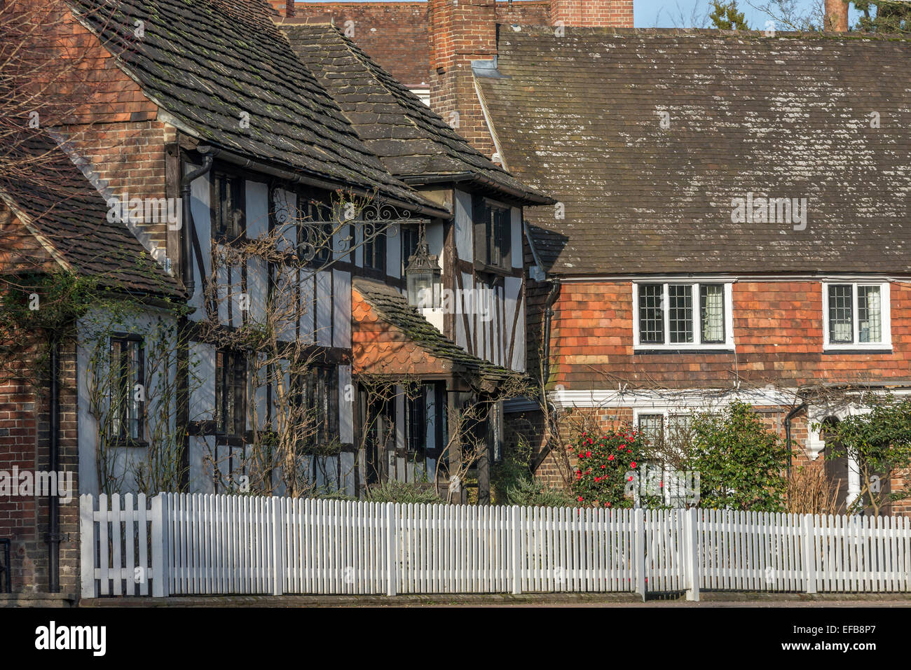 Historic houses at Pretty Corner in the village of Lindfield. West