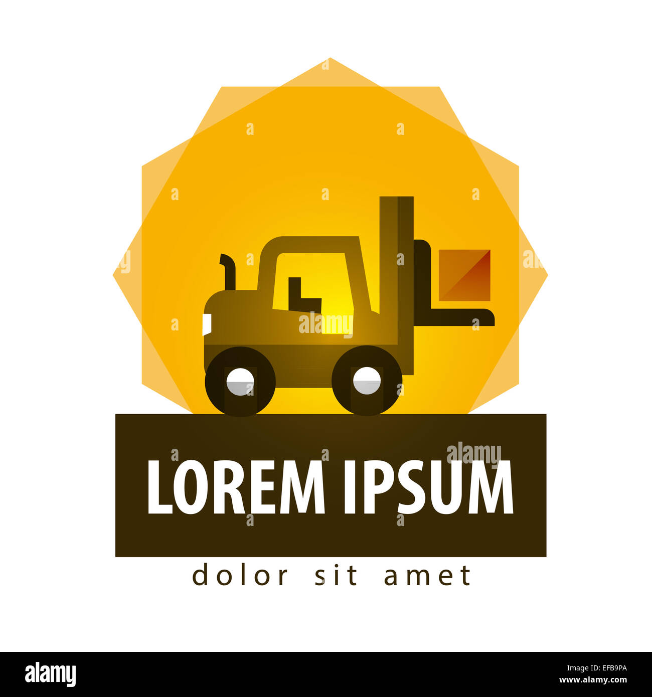 forklift truck vector logo design template. car or warehouse icon. Stock Photo