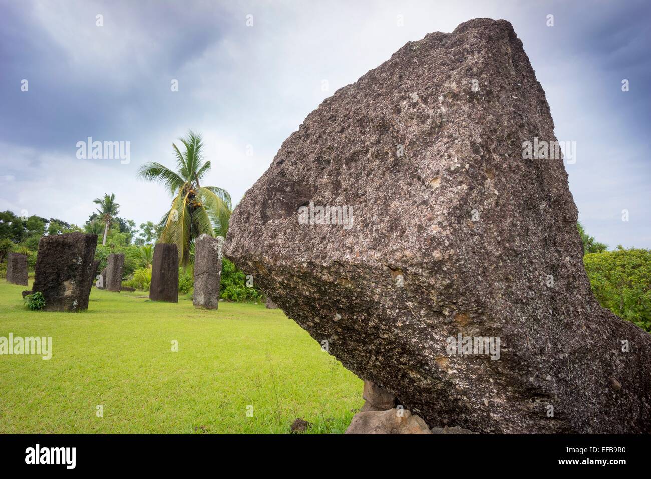 Stone monoliths of 161 AD Babeldaob, Palau, Pacific Oceania Stock Photo