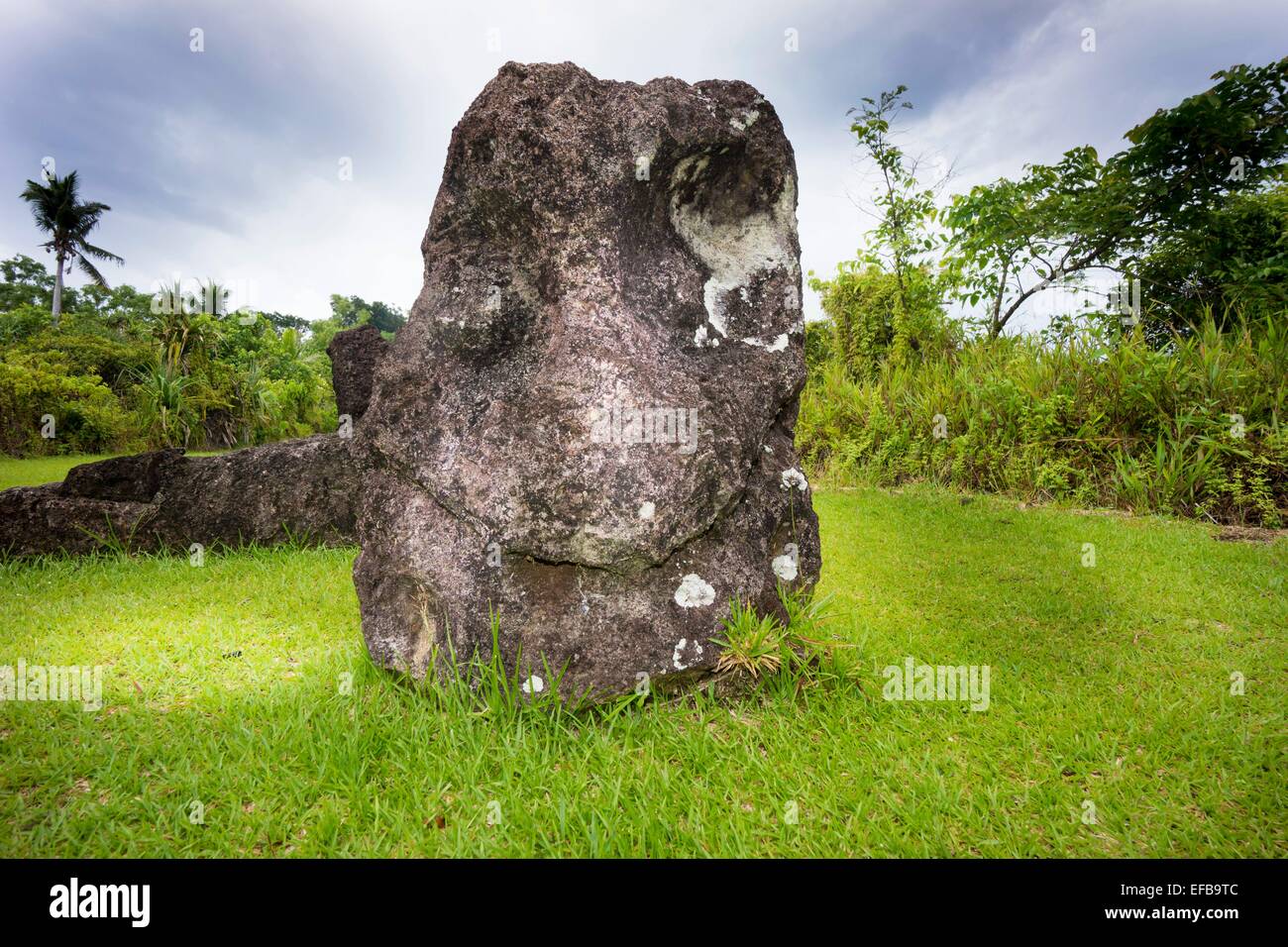 Stone monoliths of 161 AD Babeldaob, Palau, Pacific Oceania Stock Photo