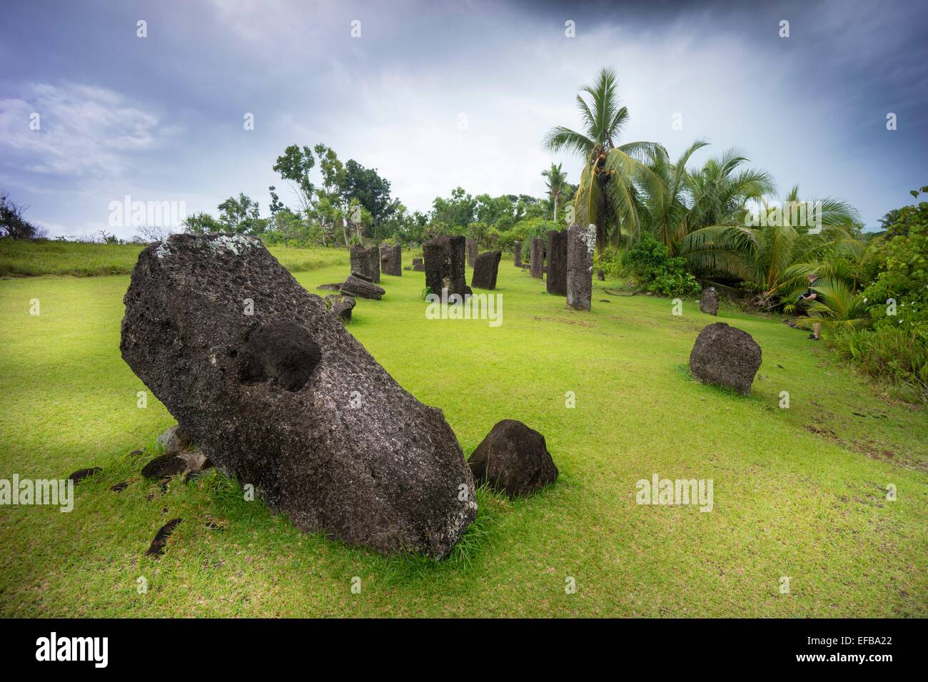 Stone monoliths of 161 AD Babeldaob, Palau, Pacific Oceania Stock Photo