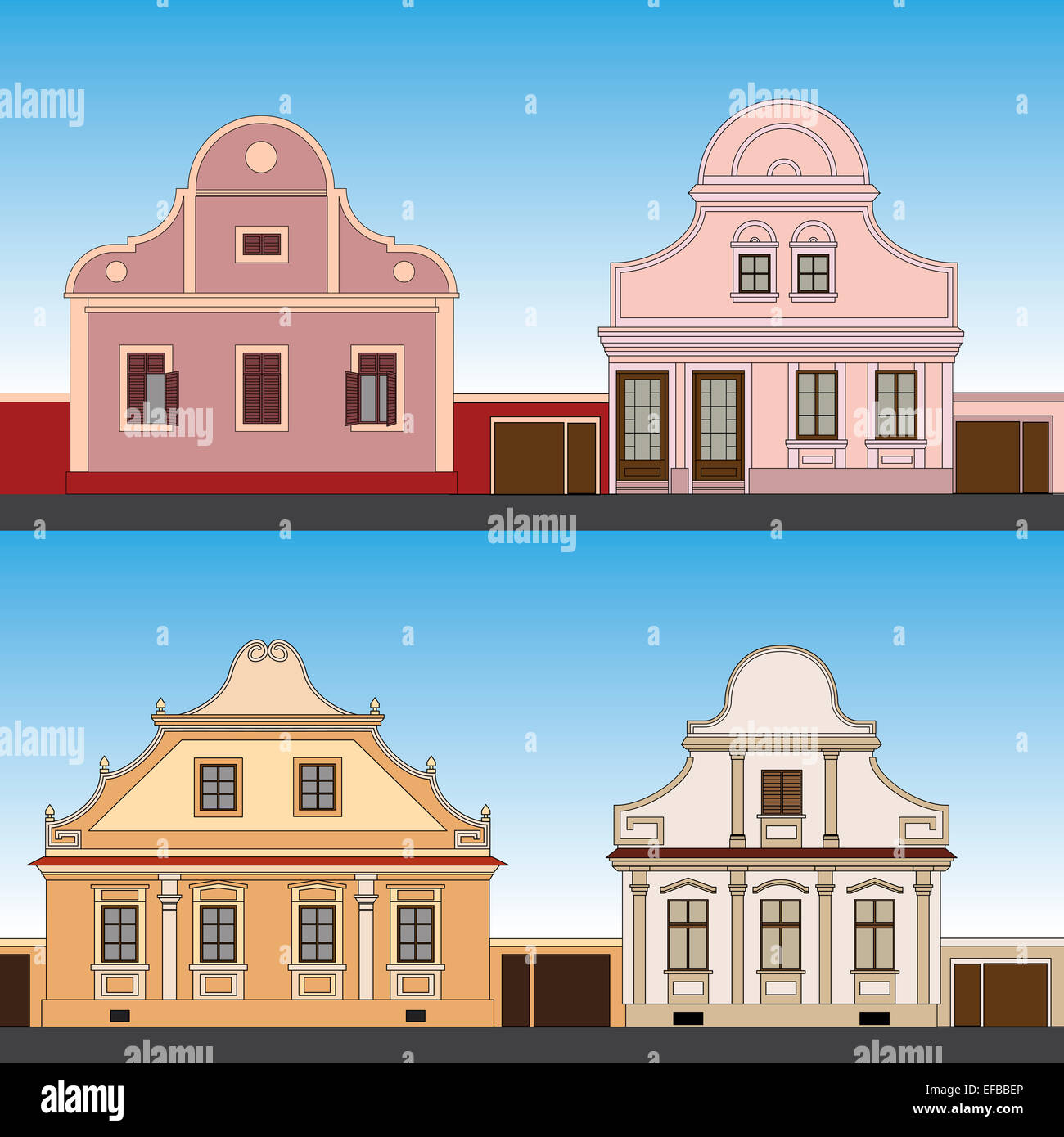 Old facade houses Stock Photo - Alamy