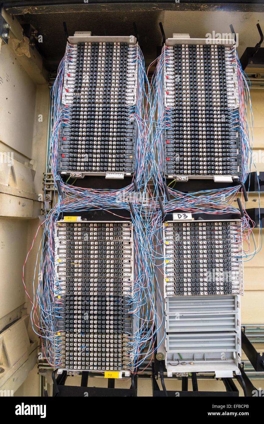 Open electrical board on a building site Stock Photo Alamy