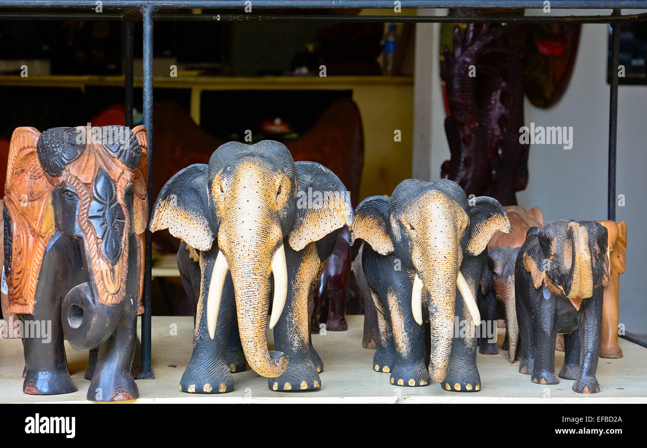 Sri Lankan traditional handcrafted goods for sale in a shop at