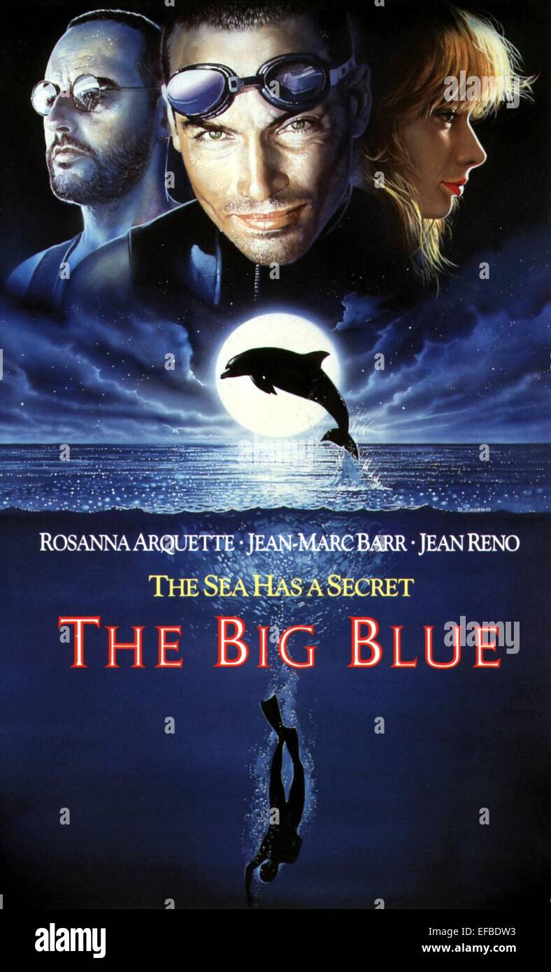 JEAN RENO, JEAN-MARC BARR, ROSANNA ARQUETTE POSTER, THE BIG BLUE, 1988  Stock Photo - Alamy