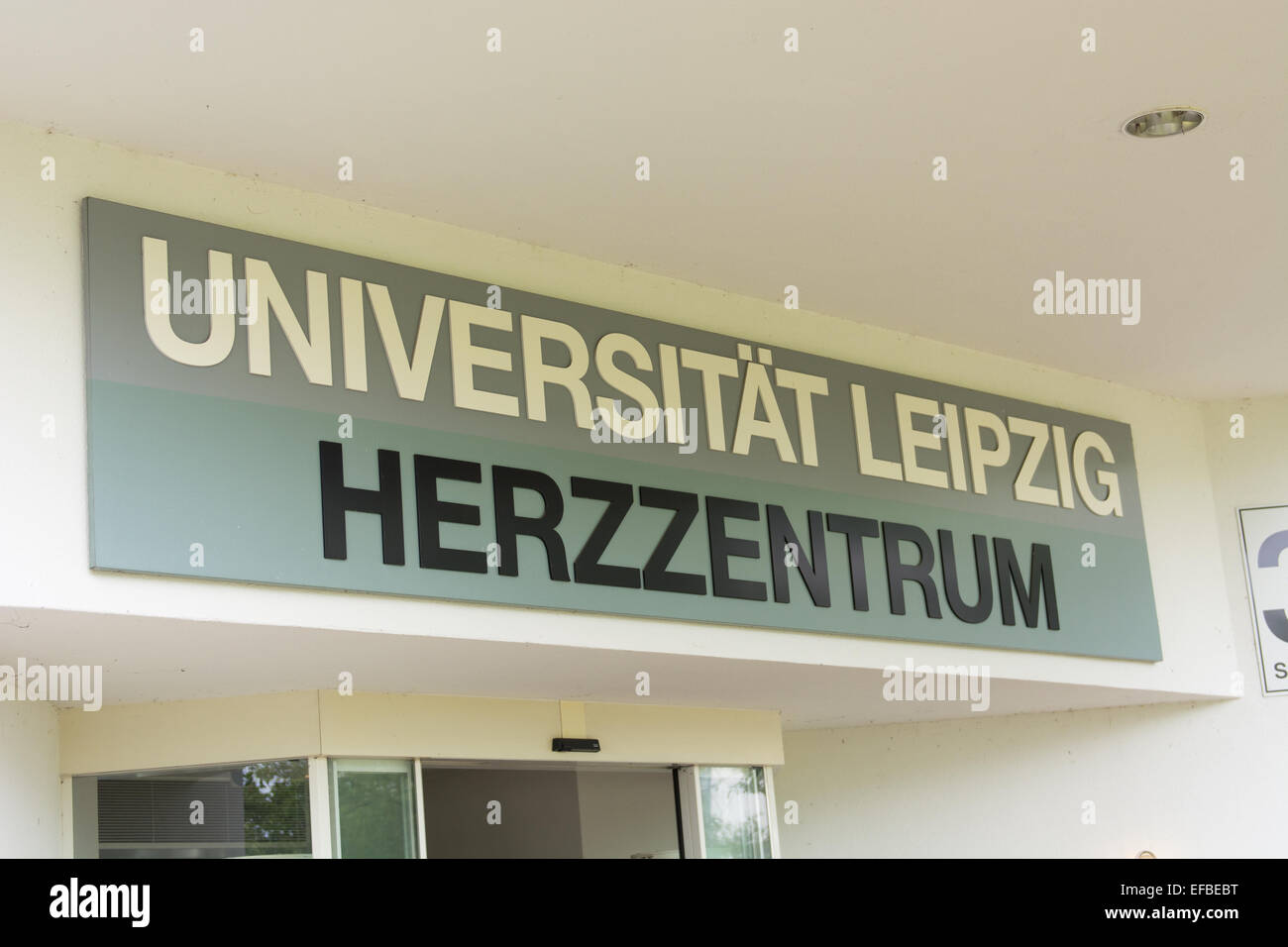 Universität Leipzig Herzzentrum entrance area Stock Photo