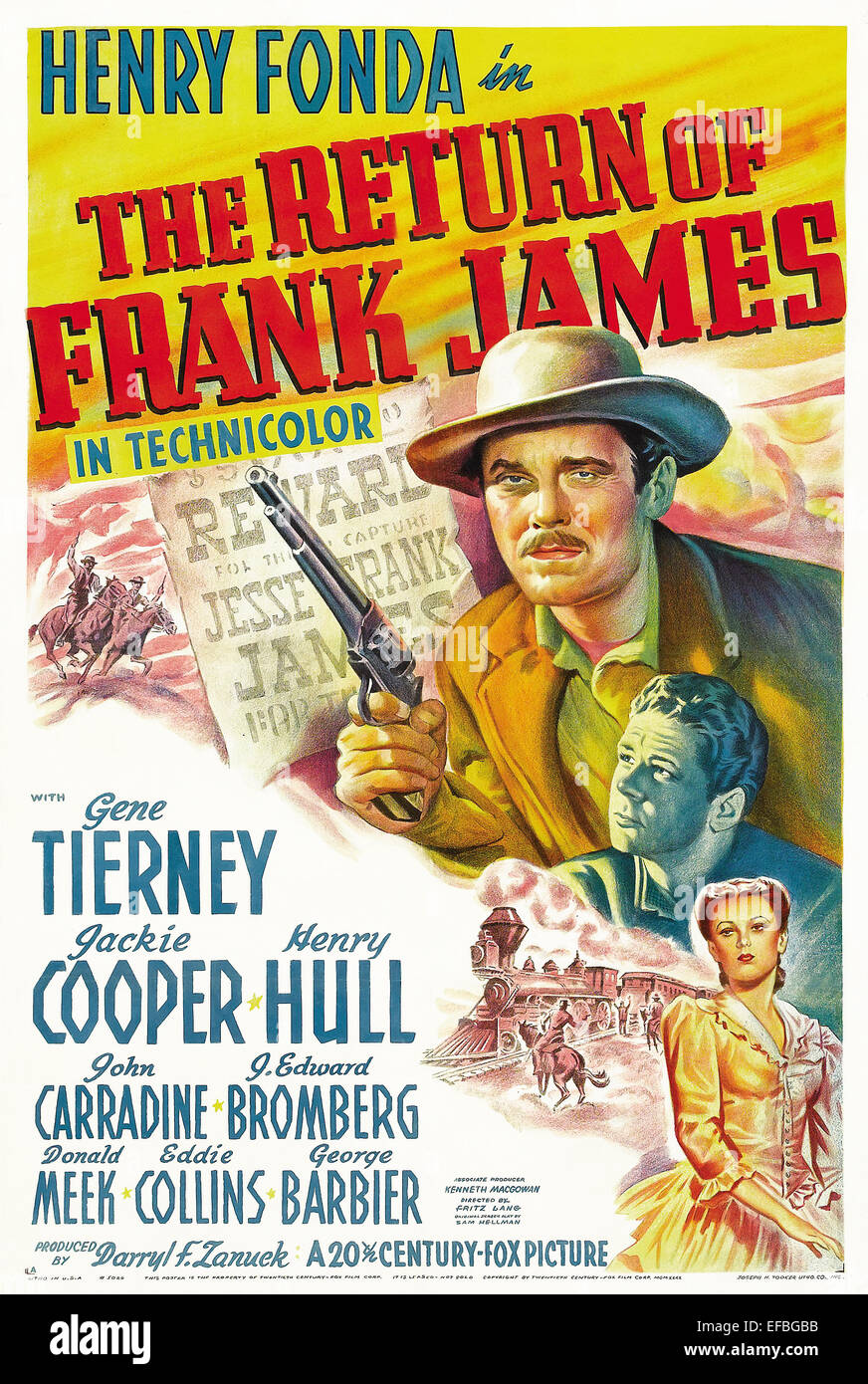 MOVIE POSTER THE RETURN OF FRANK JAMES (1940) Stock Photo