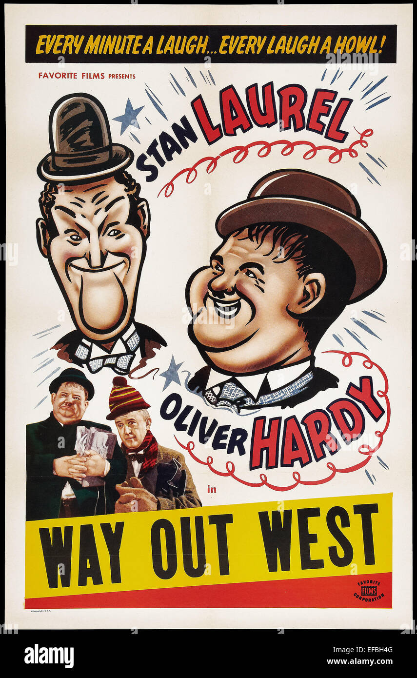 STAN LAUREL, OLIVER HARDY POSTER, WAY OUT WEST, 1937 Stock Photo - Alamy